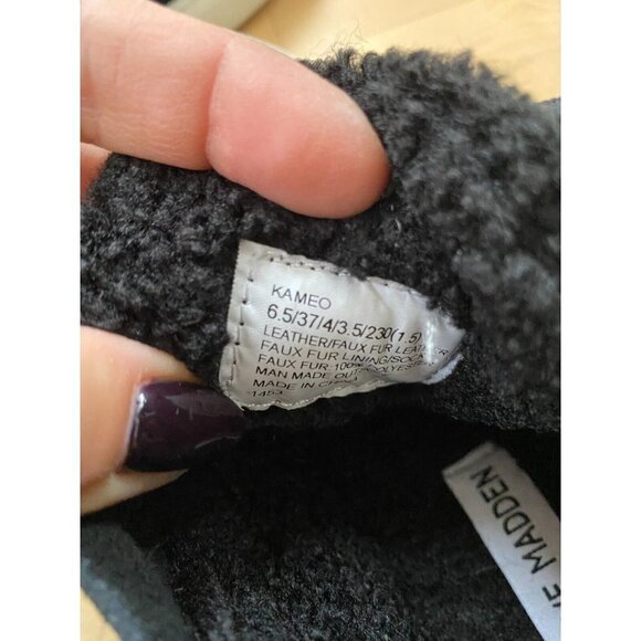 STEVE Madden Womens Size 6.5 "Kameo" Black Suede Sneakers Faux Fur - Picture 6 of 7